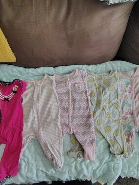 Baby Girl One-Piece Pajamas Mixed Brands Size 3-6 Months